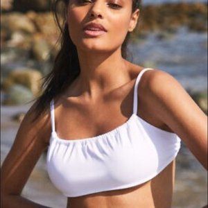 LA Hearts White Bree Balconette Bikini Top